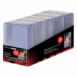 Ultra Pro 3" X 4" Super Thick 130pt Toploaders & Thick Card Sleeves Combo (50ct) For Standard Size Cards