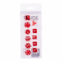 Ultra Pro Eclipse Acrylic RPG Dice Set (11ct) -Ultra Pro 15564 Eclipse 11 Dice AppleRed Front P