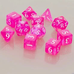 Ultra Pro Eclipse Acrylic RPG Dice Set (11ct) -Ultra Pro 15569 Eclipse 11 Dice HotPink spread