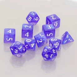 Ultra Pro Eclipse Acrylic RPG Dice Set (11ct) -Ultra Pro 15570 Eclipse 11 Dice RoyalPurple spread