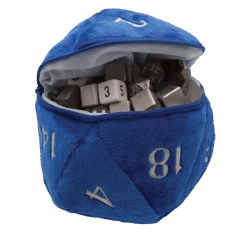 Ultra Pro D20 Plush Dice Bag -Ultra Pro 15681 Dice D20 Plush Pouch Blue Open Dice