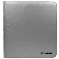 Ultra PRO 12-Pocket Zippered PRO-Binder: Silver Made With Fire Resistant Materials