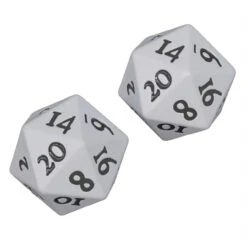 Ultra Pro Dice: Vivid Heavy Metal D20 - White (2)