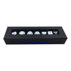 Ultra Pro Heavy Metal Icewind RPG Dice Set (7ct) For Dungeons & Dragons -Ultra Pro 18355 Display D D HeavyMetal Back blue