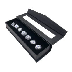Ultra Pro Heavy Metal Icewind RPG Dice Set (7ct) For Dungeons & Dragons -Ultra Pro 18355 Display D D HeavyMetal RightOpen30 Blue