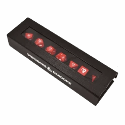 Ultra Pro Heavy Metal Red And White RPG Dice Set (7ct) For Dungeons & Dragons -Ultra Pro 18395 DICE D D RED W HEAVY METAL 7RPG V4