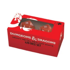 Ultra Pro Dice: Dungeons & Dragons - Heavy Metal D20 - Red & White (2)