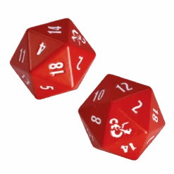 Ultra Pro Heavy Metal Red And White D20 Dice Set (2ct) For Dungeons & Dragons