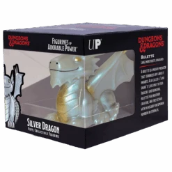 Ultra Pro Figurines Of Adorable Power: Dungeons & Dragons "Silver Dragon" -Ultra Pro 18573 FOAP DnD SilverDragon Pkg Angle