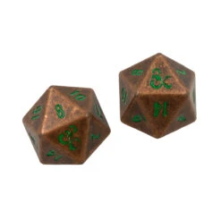 Ultra Pro Heavy Metal Feywild Copper And Green D20 Dice Set (2ct) For Dungeons & Dragons