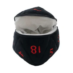 Ultra Pro D20 Plush Dice Bag For Dungeons & Dragons -Ultra Pro 18786 Plush D D Black and Red Dice Pouch Open