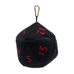 Ultra Pro D20 Plush Dice Bag For Dungeons & Dragons -Ultra Pro 18786 Plush D D Black and Red Dice Pouch Right