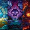 Ultra Pro Dominaria United Stained Glass Land Medley Table Playmat For Magic: The Gathering