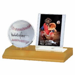 Ultra Pro Baseball & Card Wood Display Holder -Ultra Pro 81209 LtWood Ball CardHolder