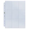 Ultra Pro Silver Series 9-Pocket 11-Hole Punch Pages (100ct) For Standard Size Cards