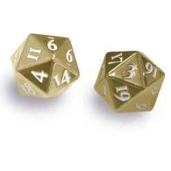 Ultra Pro Heavy Metal D20 Dice Set (2ct) -Ultra Pro 85089 D20 HeavyMetal Gold Web