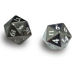 Ultra Pro Heavy Metal D20 Dice Set (2ct) -Ultra Pro 85090 D20 HeavyMetal Gunmetal Web