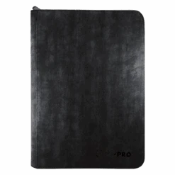 Ultra Pro Suede Collection: Premium 9-Pocket Zippered PRO-Binder -Ultra Pro 85927 9Pkt ZipAlbum Suede Jet Front