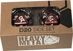 Ultra Pro Heavy Metal Dice: D20 Red W/White Numbers (2ct)