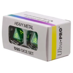 Ultra Pro Dice: Vivid Heavy Metal D20 - Green (2)
