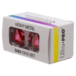 Ultra Pro Dice: Vivid Heavy Metal D20 - Red (2)